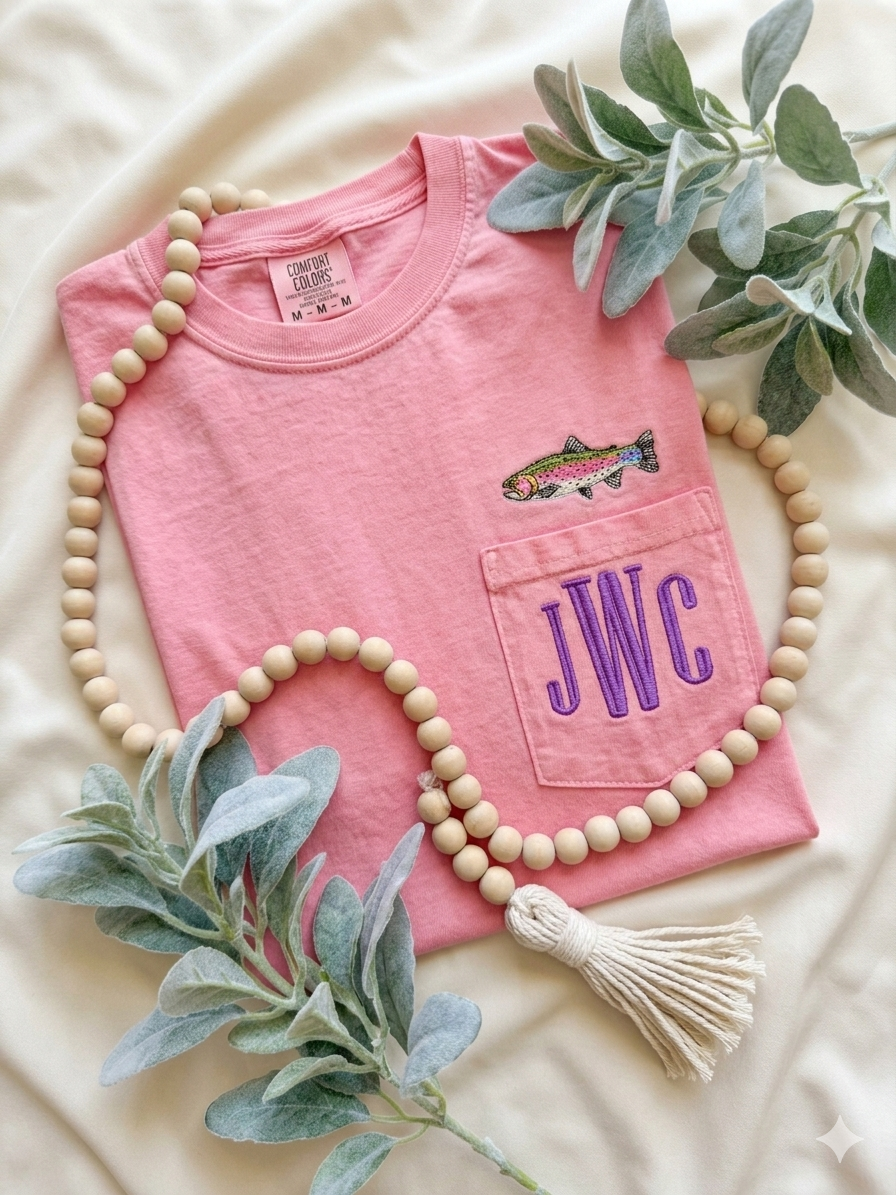Trout Monogram Pocket Tee