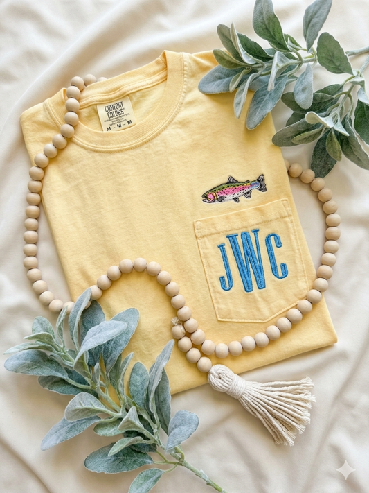 Trout Monogram Pocket Tee