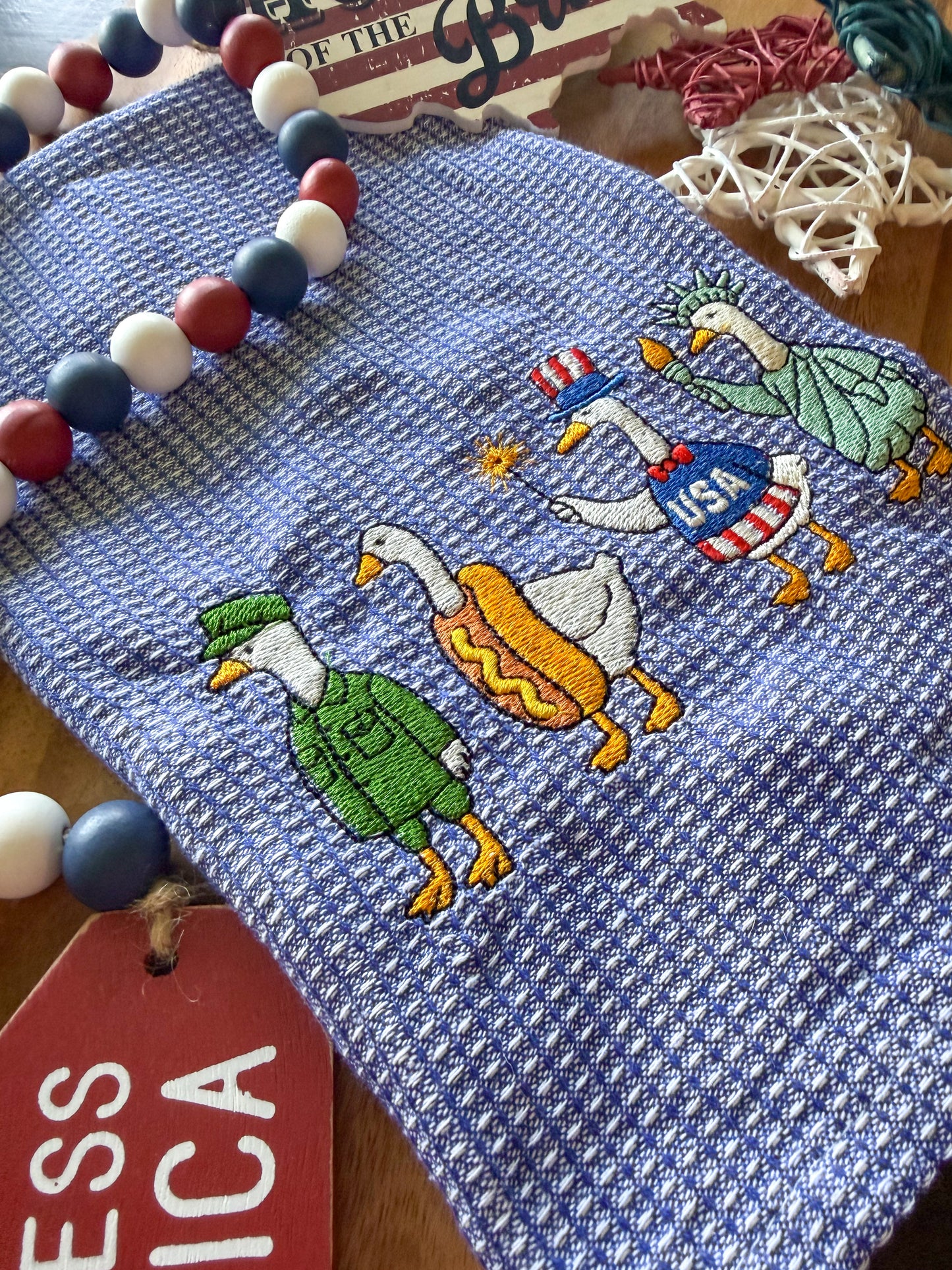 Patriotic Goose Hand Towel