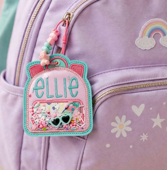 Personalized Shaker/Glitter Backpack Tags